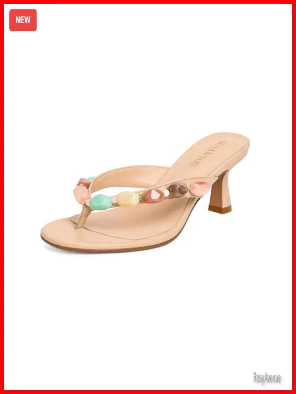 Jeweled Kitten Heels Beaded Flip Flop Sandals Slip On Stone Thong Heels